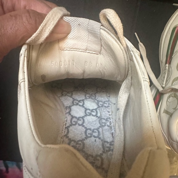 MEN'S RHYTON GUCCI LOGO LEATHER SNEAKERS - 🔥Size 8.5 US - Picture 2 of 9